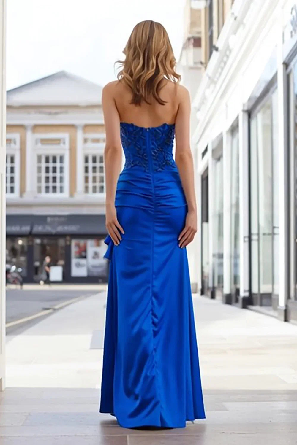 Mermaid/Trumpet Strapless Sleeveless Backless Floor-Length Prom Dress
