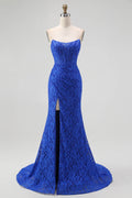 Mermaid/Trumpet Sweetheart Sleeveless Sweep/Brush Train Prom Dress