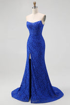 Mermaid/Trumpet Sweetheart Sleeveless Sweep/Brush Train Prom Dress