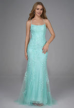 Mermaid/Trumpet U Neck Sleeveless Backless Floor Length Prom Dress