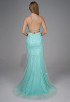 Mermaid/Trumpet U Neck Sleeveless Backless Floor Length Prom Dress