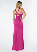 Sophisticated Square Neck Ruched Waist Open Back High Slit Floor-Length Bridesmaid Dresses