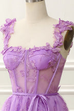 Wholesale Spaghetti Straps Butterfly A Line Tulle Butterfly Short/Mini Homecoming Dresses