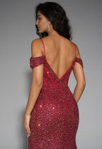 Mermaid Sweetheart Neckline Spaghetti Straps Floor Length Prom Dresses Sleeveless Corset Glamorous Glitter Evening Dresses