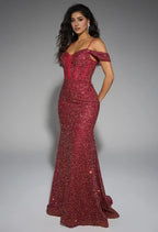 Mermaid Sweetheart Neckline Spaghetti Straps Floor Length Prom Dresses Sleeveless Corset Glamorous Glitter Evening Dresses