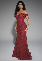 Mermaid Sweetheart Neckline Spaghetti Straps Floor Length Prom Dresses Sleeveless Corset Glamorous Glitter Evening Dresses