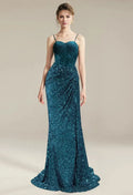 Mermaid Trumpet Spaghetti Straps Luxury Prom Dress Floor-Length Sleeveless Formal Evening Gown Cheap Evening Dresses