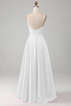 Spaghetti Straps Sleeveless A-Line Simple Off the shoulder Floor length Party Dress For Sale For women