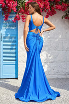 Spaghetti Straps Sleeveless Mermaid Formal Off the shoulder Floor length Party Dress Hot Sale For Ladies
