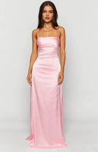 Spaghetti Straps Square Neck Long Graduation Party Dresses Backless Sleeveless Pleats Affordable Strapless Prom Dresses