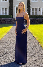 Spaghetti Straps Square Neck Long Graduation Party Dresses Backless Sleeveless Pleats Affordable Strapless Prom Dresses