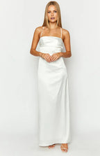 Spaghetti Straps Square Neck Long Graduation Party Dresses Backless Sleeveless Pleats Affordable Strapless Prom Dresses