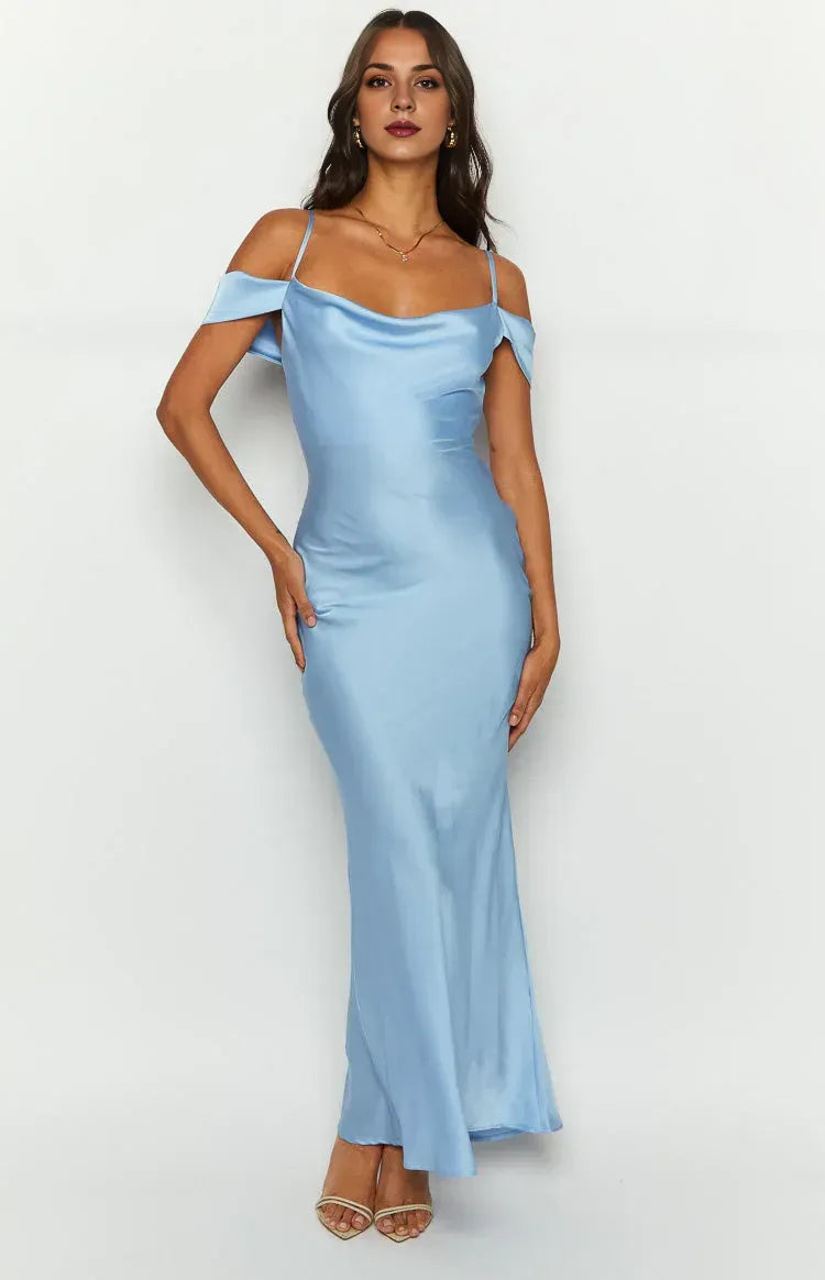 Spaghetti Straps Straight Neck Sleeveless Trendy Mermaid/Trumpet Ankle-Length Prom Party Dresses Hot Sale Long Evening Dresses No Slit