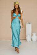 Yellow Spaghetti Straps V Neck Ankle Length Dress Sleeveless Sheath Simple Tie Up Back Straps Backless Prom Dress