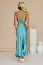 Yellow Spaghetti Straps V Neck Ankle Length Dress Sleeveless Sheath Simple Tie Up Back Straps Backless Prom Dress