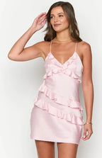 Spaghetti Straps Short Graduation Homecoming Dresses Ruffle Backless Sleeveless Sexy Knee Length Cocktail Dresses Casual Shift Party Dresses