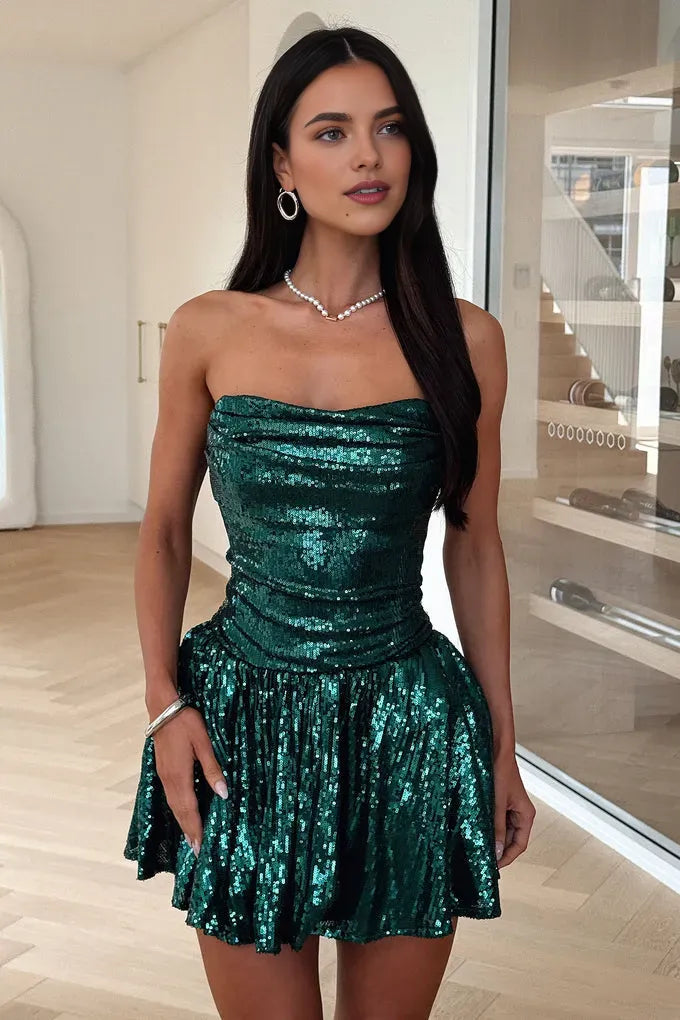 Sparkle A-Line Sweetheart Sleeveless Sequins Up Short-Mini Homecoming Dress