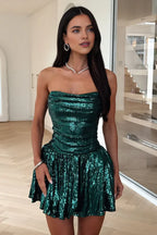 Sparkle A-Line Sweetheart Sleeveless Sequins Up Short-Mini Homecoming Dress