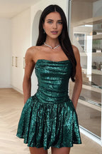 Sparkle A-Line Sweetheart Sleeveless Sequins Up Short-Mini Homecoming Dress