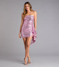 Sparkle Fitted Strapless Neck Sleeveless Short-Mini Homecoming Dress