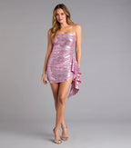Sparkle Fitted Strapless Neck Sleeveless Short-Mini Homecoming Dress