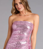 Sparkle Fitted Strapless Neck Sleeveless Short-Mini Homecoming Dress