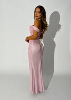 Sparkle Mermaid Off the Shoulder Sleeveless Up Floor-Length Prom Dress