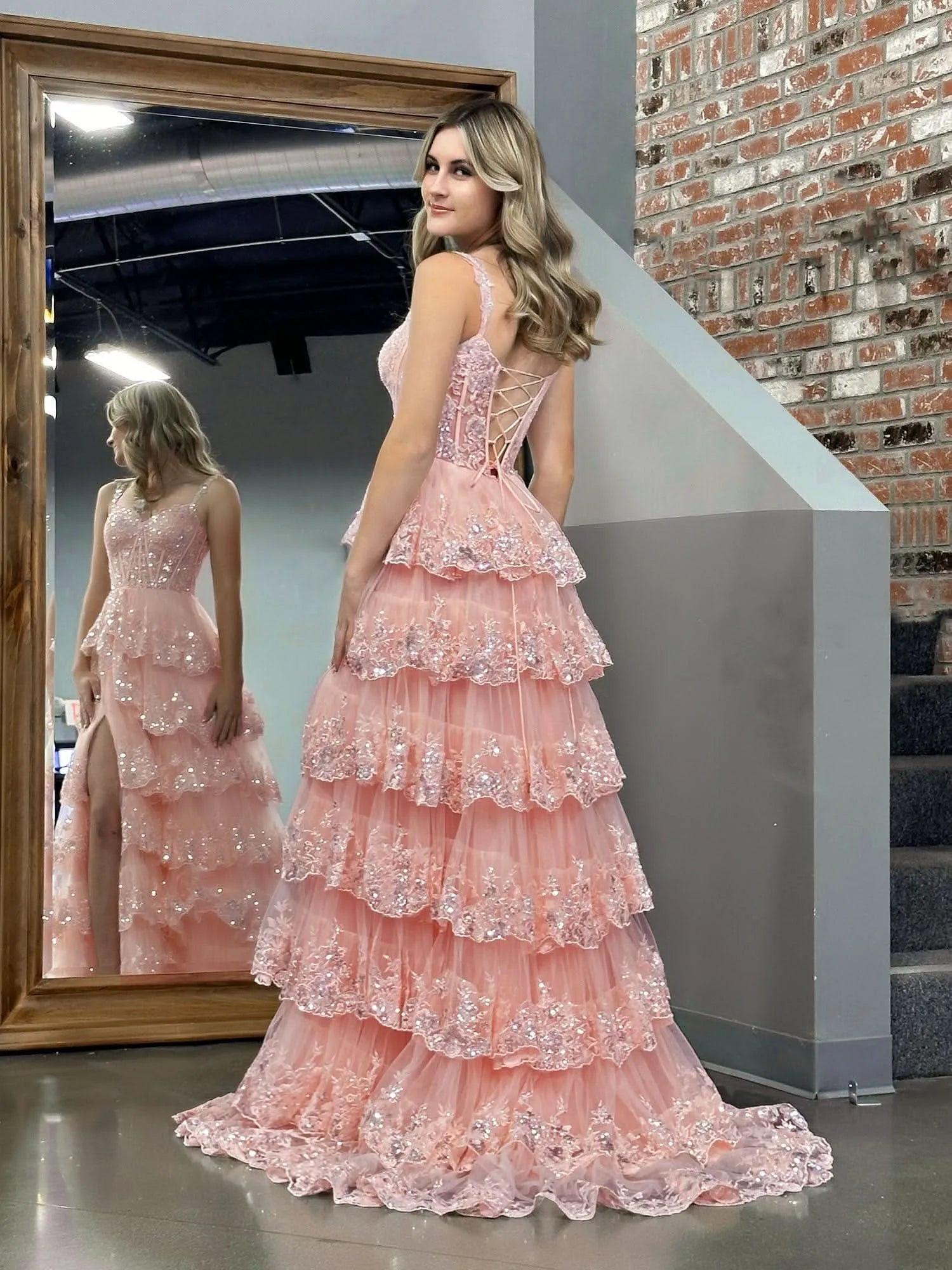 Sparkle Off-the-Shoulder Sleeveless A-Line Ruffles Long Prom Dress