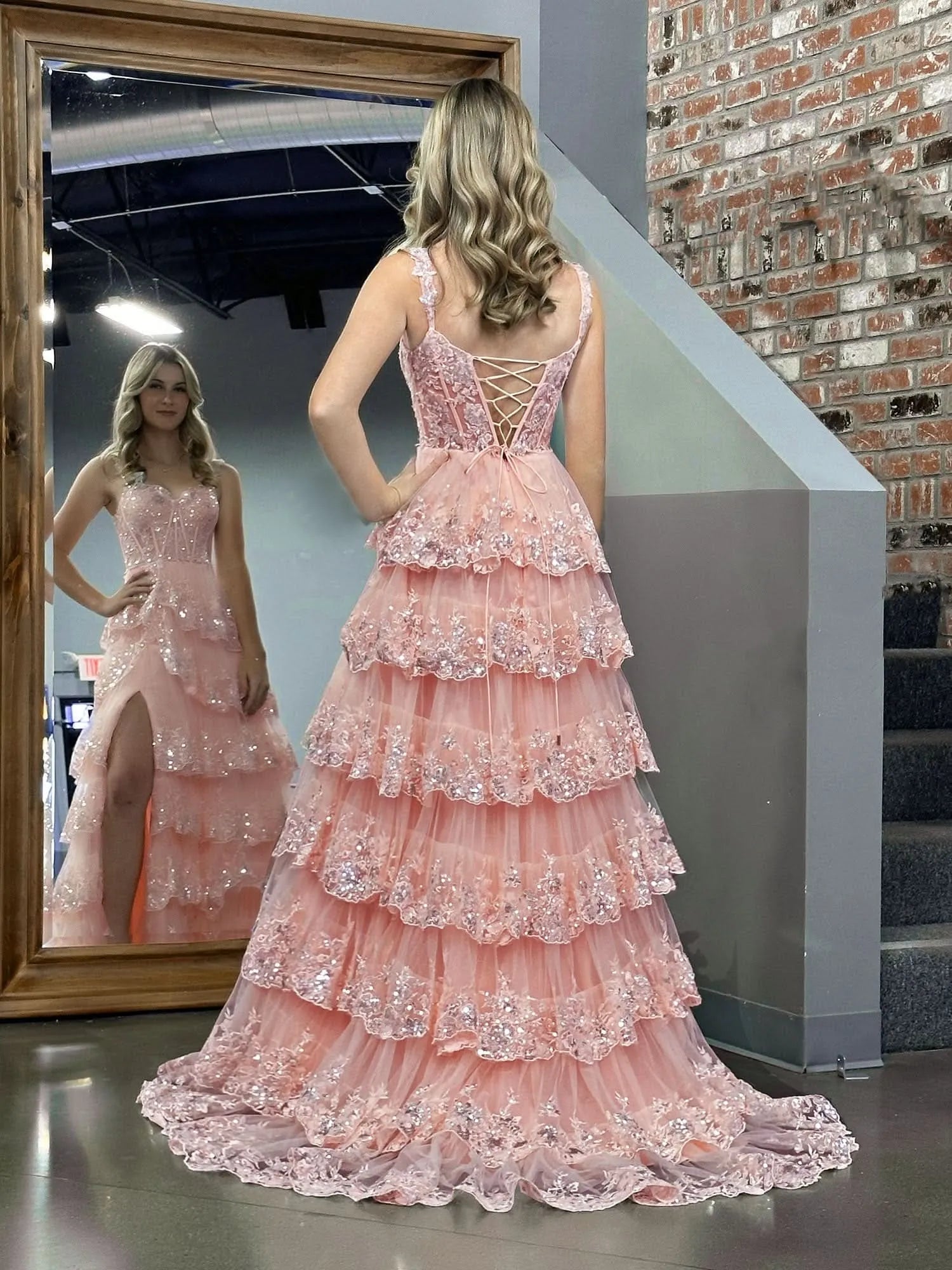 Sparkle Off-the-Shoulder Sleeveless A-Line Ruffles Long Prom Dress