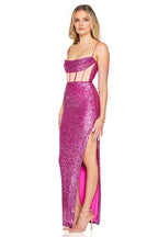 Sparkle Sheath/Column Spaghetti Straps Sleeveless Sequins Floor-Length Prom Dress