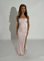 Sparkle Sheath Spaghetti Straps Sleeveless Up Floor-Length Prom Dress