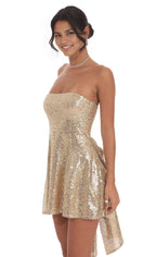 Sparkle & Shine A-Line/Princess Strapless Sleeveless Open Back Short-Mini Homecoming Dresses