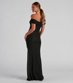 Sparkling Mermaid Off Shoulder Short Sleeve Zipper Back Floor Length Prom Dress