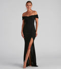 Sparkling Mermaid Off Shoulder Short Sleeve Zipper Back Floor Length Prom Dress