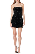 Sparkling Strapless Studded Zip Back Short Length Homecoming Dress