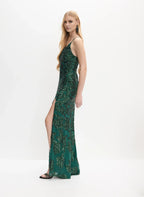 Sparkling Fitted Spaghetti Straps Sleeveless Floor-Length Prom Dress