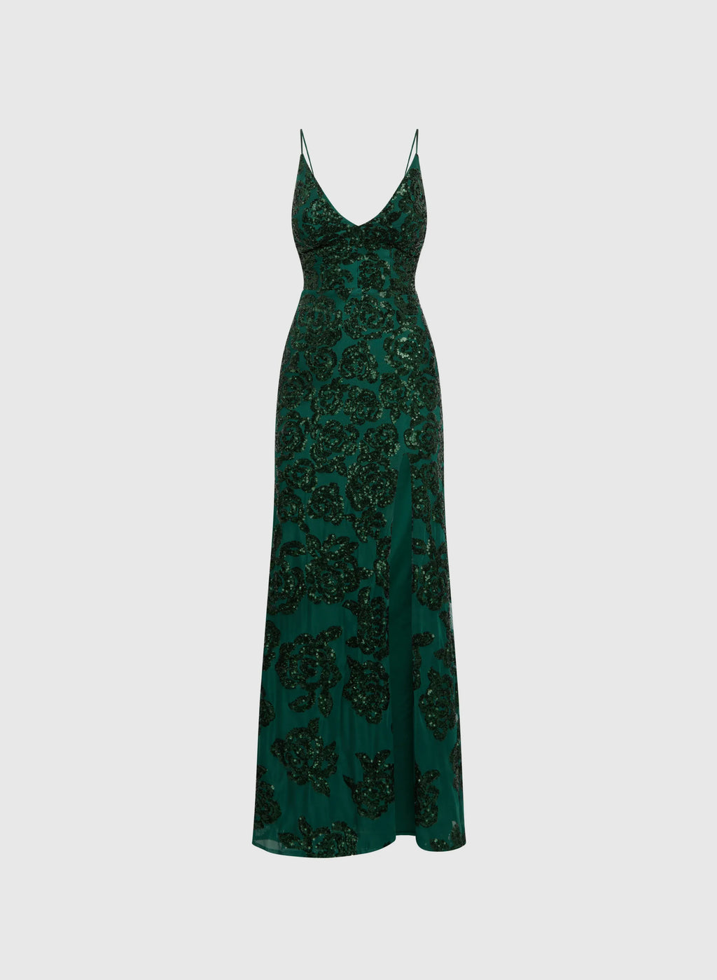 Sparkling Fitted Spaghetti Straps Sleeveless Floor-Length Prom Dress