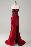 Sparkly Mermaid/Trumpet Corset Sleeveless Sweep Train Prom Dress