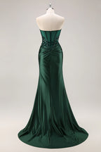 Sparkly Mermaid/Trumpet Corset Sleeveless Sweep Train Prom Dress