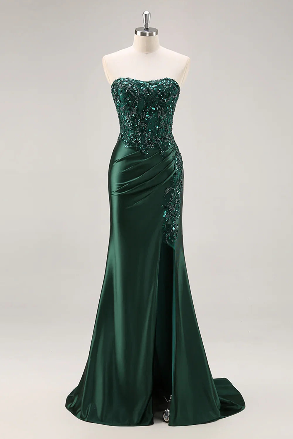 Sparkly Mermaid/Trumpet Corset Sleeveless Sweep Train Prom Dress