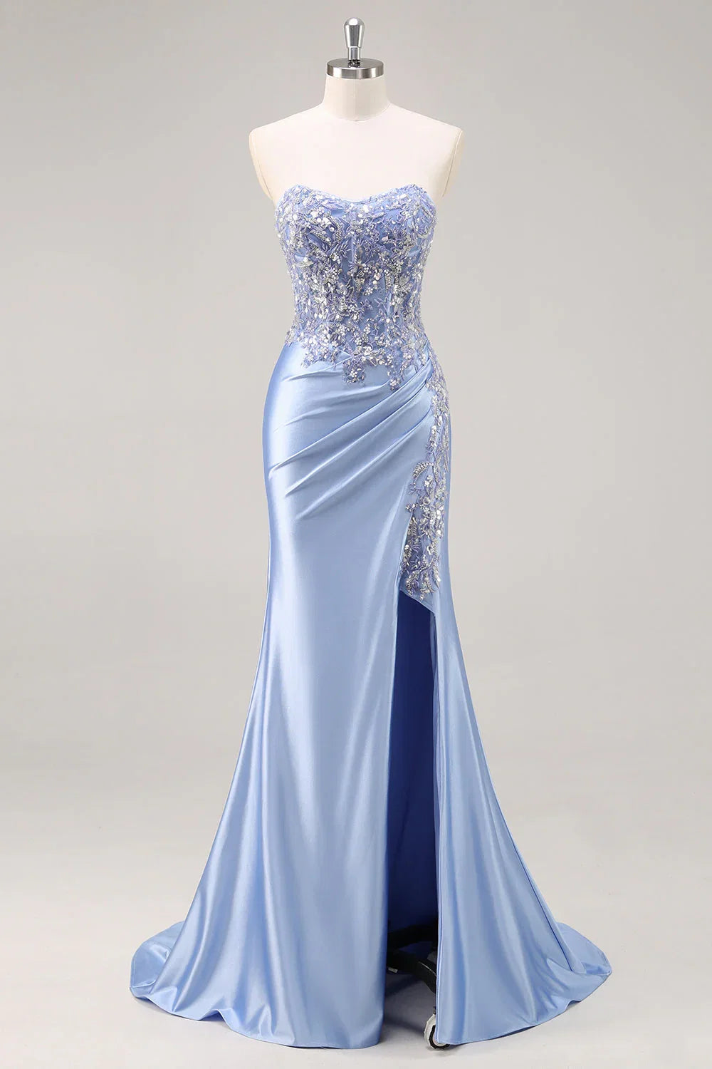 Sparkly Mermaid/Trumpet Corset Sleeveless Sweep Train Prom Dress