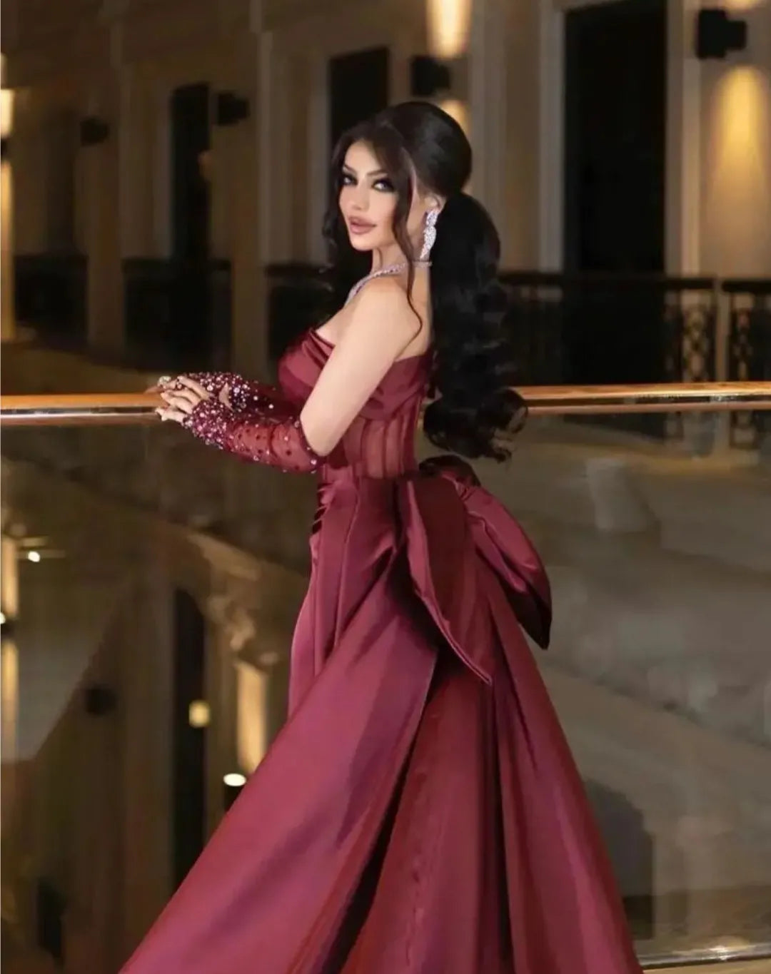 Sparkly Sheath Off-The-Shoulder Sleeveless Slit Floor-Length Prom Dress
