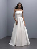 Splendid Ball Gown Strapless Sleeveless Corset Back Floor Length Wedding Dress