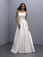 Splendid Ball Gown Strapless Sleeveless Corset Back Floor Length Wedding Dress