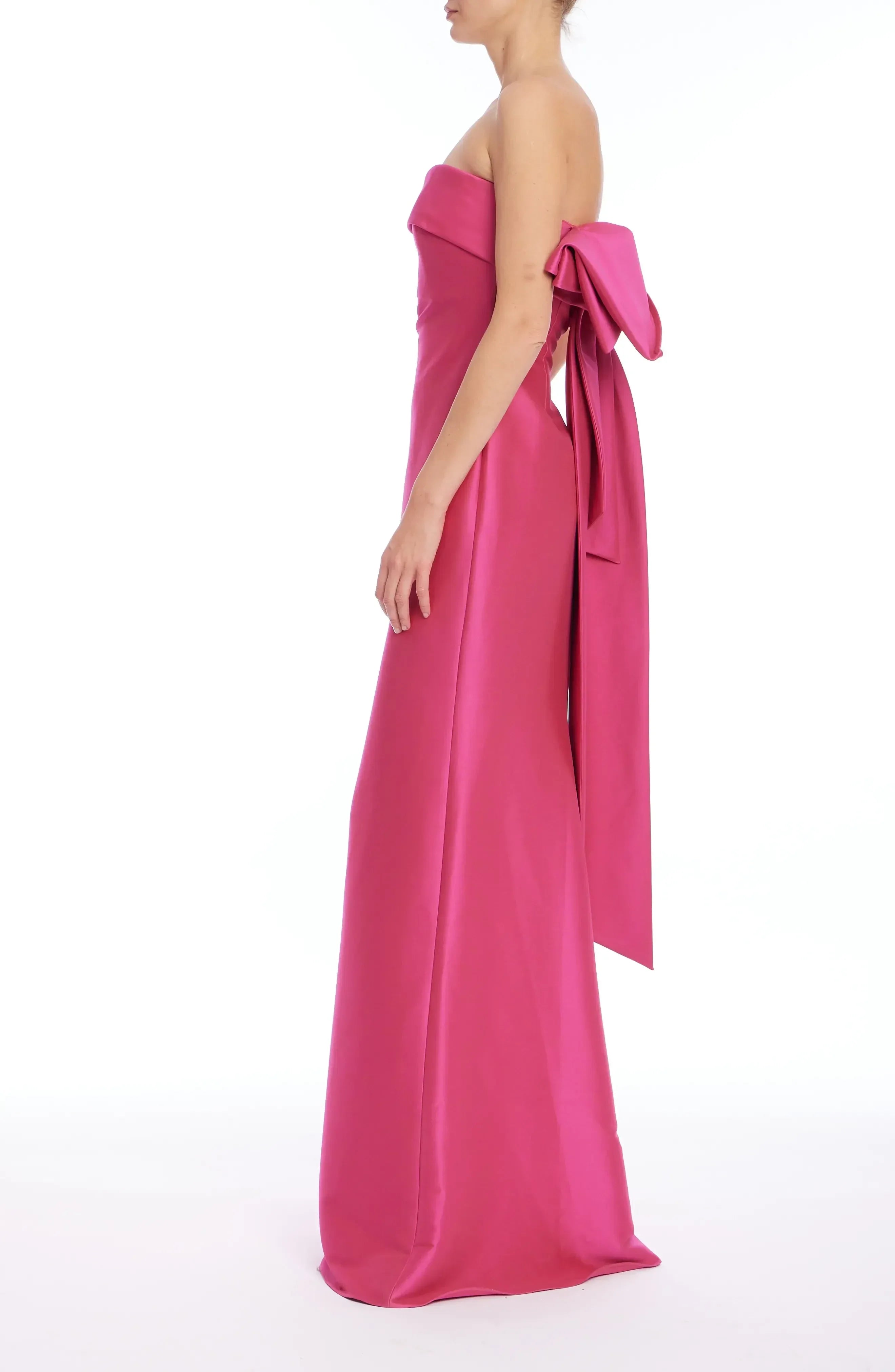Splendid Mermaid Strapless Sleeveless Bow Back Floor Length Evening Dress