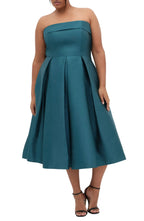Splendid Plus Size A Line Strapless Sleeveless Zipper Back Midi Length Evening Dress