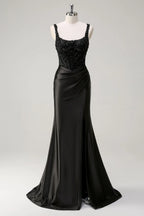 Square Sleeveless Sheath Shiny Off the shoulder Floor Length Prom Dress For Sale For Women