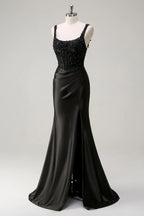 Square Sleeveless Sheath Shiny Off the shoulder Floor Length Prom Dress For Sale For Women