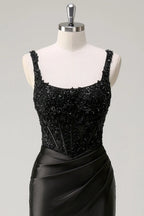 Square Sleeveless Sheath Shiny Off the shoulder Floor Length Prom Dress For Sale For Women