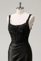 Square Sleeveless Sheath Shiny Off the shoulder Floor Length Prom Dress For Sale For Women